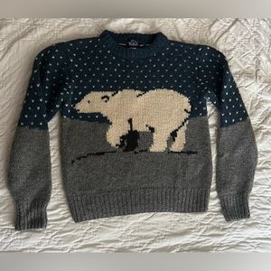 Woolrich vintage wool knitted sweater with polar bear scene